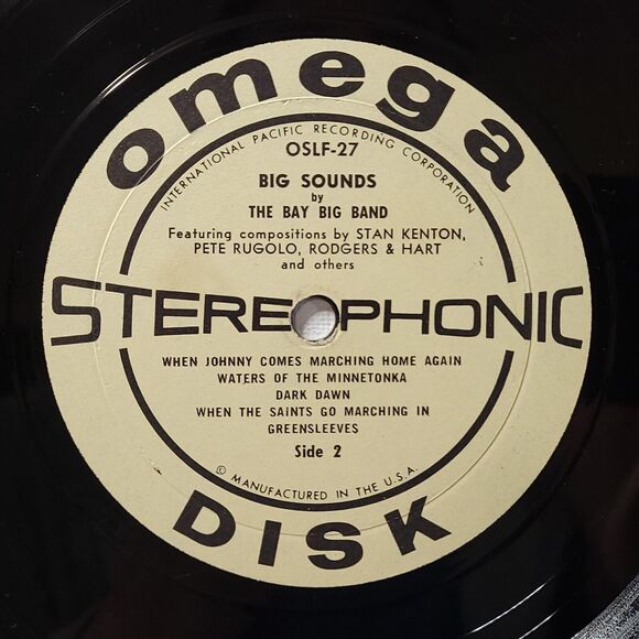 Francis Bay Big Band LP Big Sounds: Salute To Stan Kenton on Omega EX/VG+ Jazz - Picture 4 of 4
